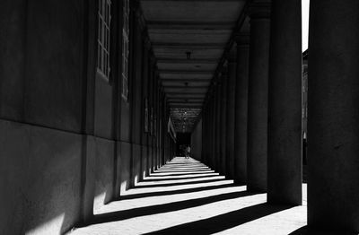 Sunlight falling in corridor of building