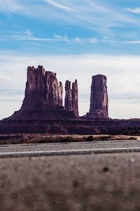 Rock formations against sky