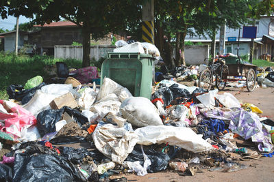 Garbage in front of building