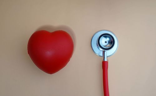 Directly above shot of heart shape decoration on wall