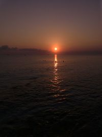 Scenic view of sea at sunset