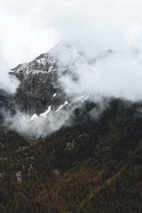 Scenic view of snow covered land against sky