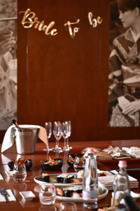 Place setting on table