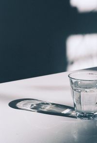 Close-up of empty glass on table
