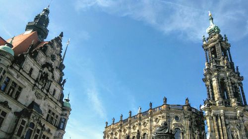 Low angle view of buildings against sky