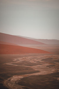 Scenic view of desert against clear sky