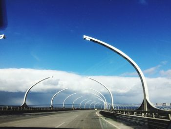 View of bridge against cloudy sky