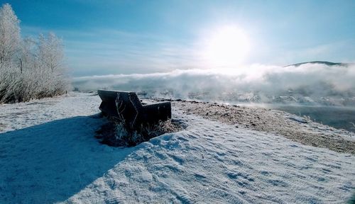 Scenic view of sea during winter