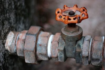 Close-up of rusty pipe