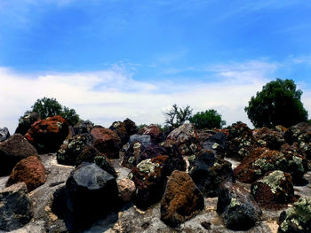 View of rocks against sky