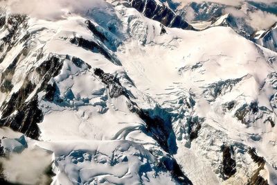 Close-up of snow on mountain