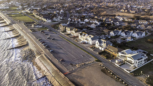 High angle view of city street