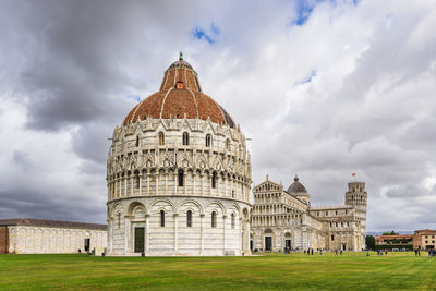 Low angle view of historic building against sky