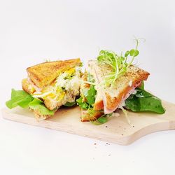 Close-up of food served on table