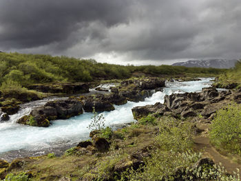 Scenic view of river against sky