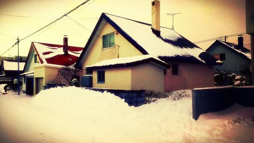 Snow covered houses