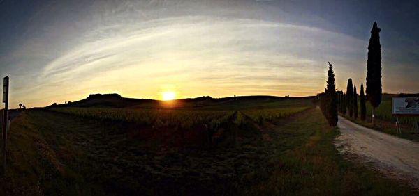 Scenic view of landscape at sunset