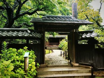 View of built structure with trees in foreground