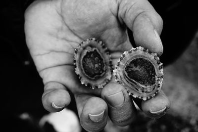 Close-up of hand holding bubble