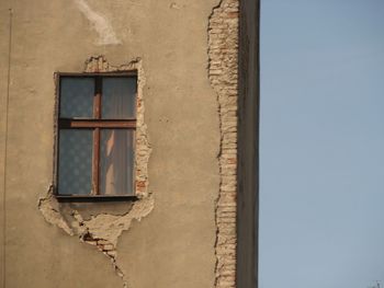 Low angle view of window on building