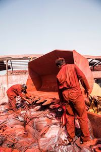 Workers working at construction site