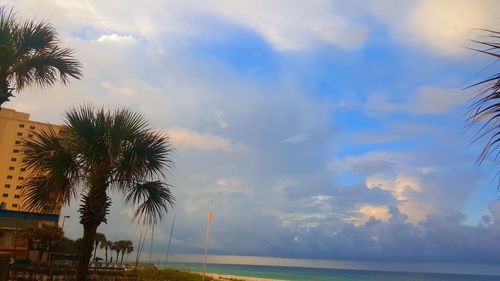 Scenic view of sea against sky at sunset