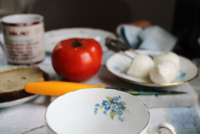 Close-up of food on table