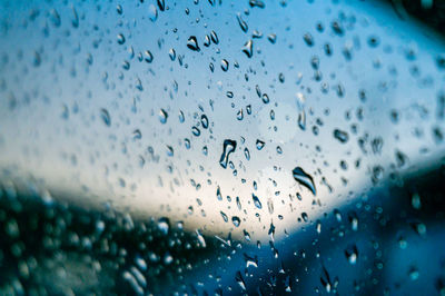 Raindrops on glass