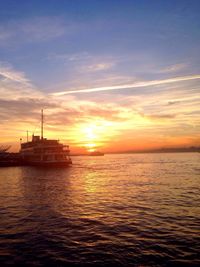 Scenic view of sunset over sea