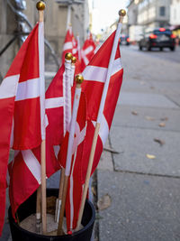 Low angle view of flags