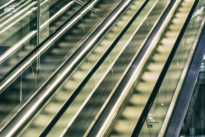 Blurred motion of escalators