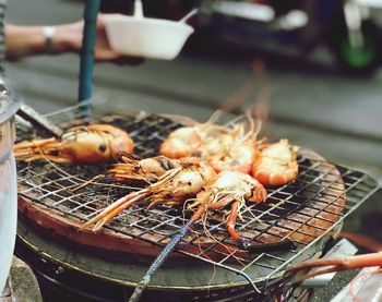 Grilled shrimp bangkok street food
