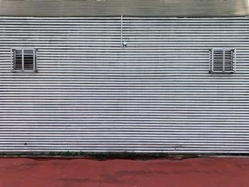 Closed shutter of building