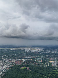 High angle view of townscape against sky