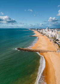 High angle view of sea against sky