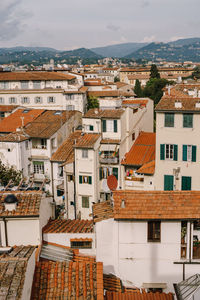 High angle view of townscape against sky