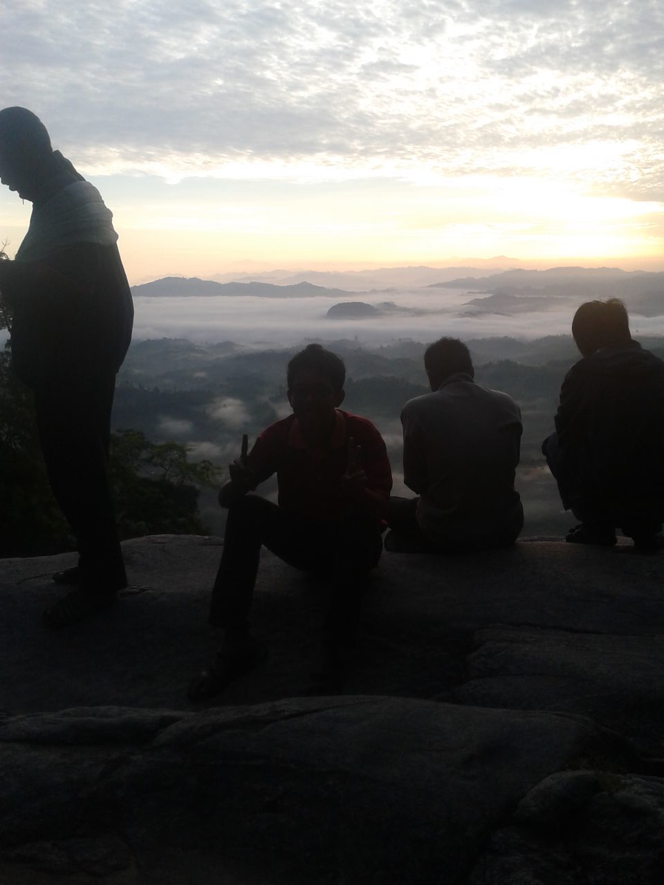 lifestyles, sunset, sky, leisure activity, togetherness, men, person, silhouette, standing, cloud - sky, sea, rear view, bonding, sitting, scenics, friendship, tranquil scene, tranquility