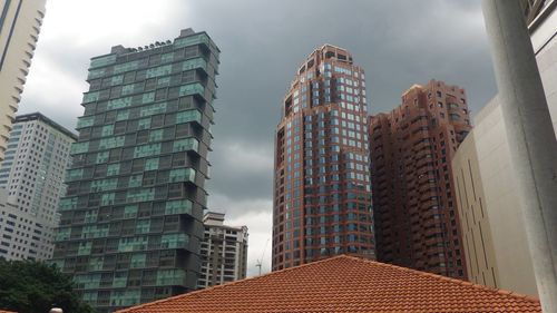 Low angle view of modern building against sky