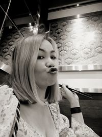 Portrait of a girl sitting at home