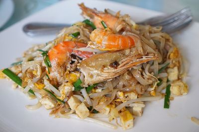 Close-up of meal served in plate