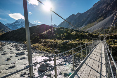 Panoramic view of land and mountains against sky