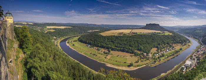 High angle view of landscape against sky