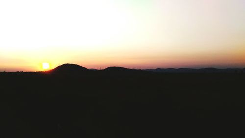 Silhouette of mountain at sunset