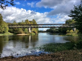 Bridge over river against sky