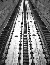 High angle view of railroad tracks