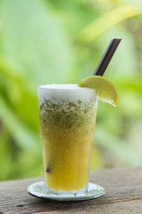 Close-up of drink on table