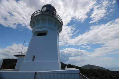 Low angle view of lighthouse against sky