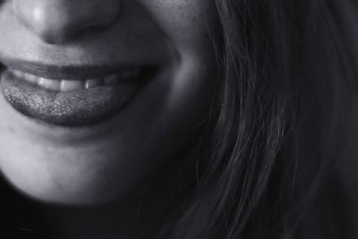 Cropped image of smiling woman