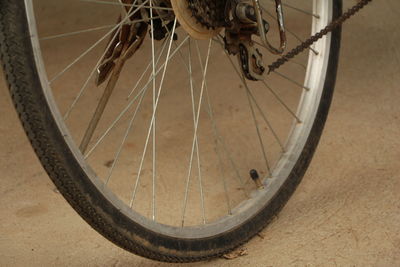 Close-up of bicycle wheel