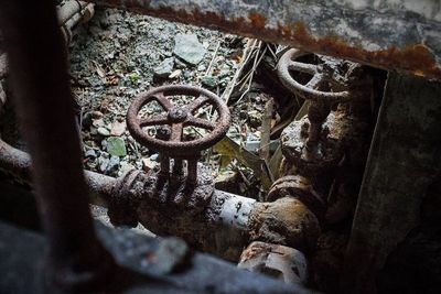 Close-up of rusty machine part